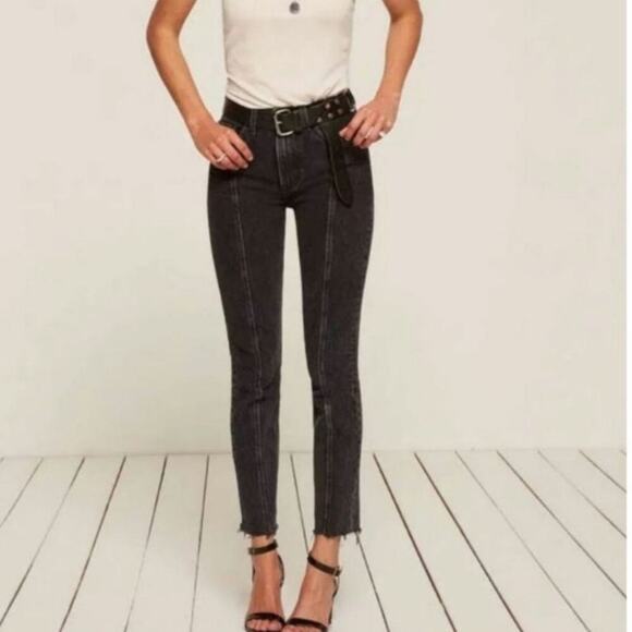 Reformation Seamed Jean Black Size: 25 - Picture 1 of 8